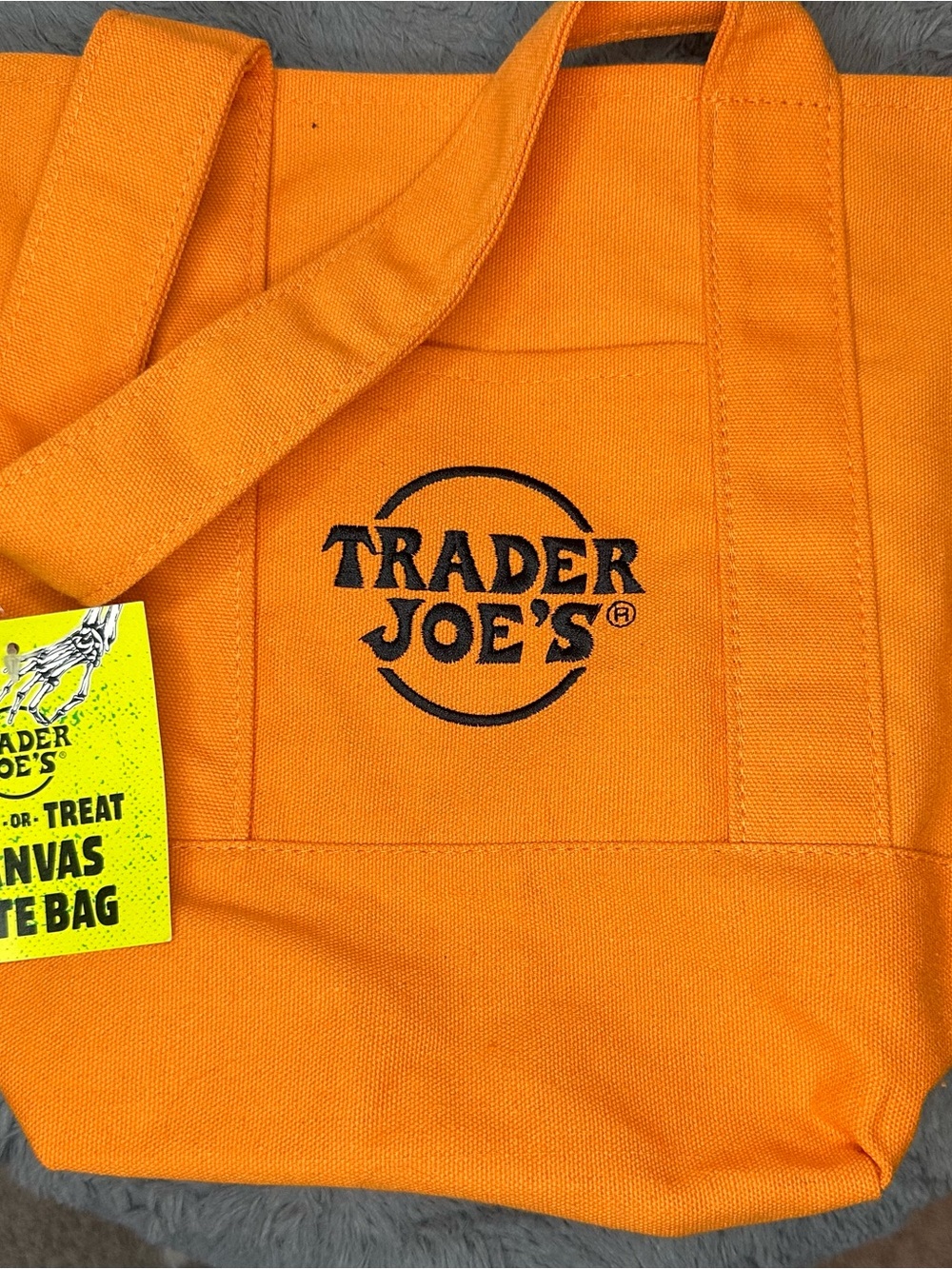 Trader Joe's Orange Canvas Tote Bag